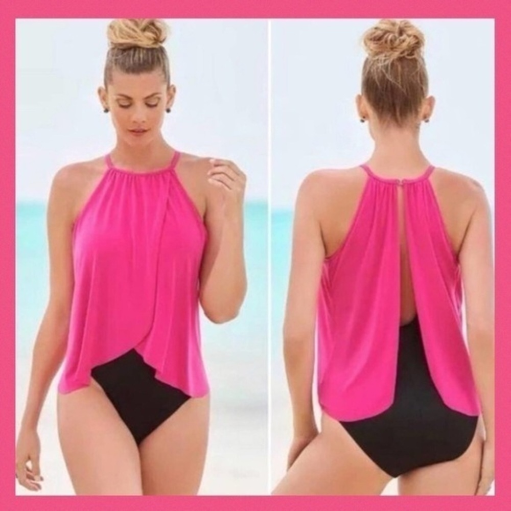 MAGICSUIT Aubrey Draped Front One Piece Swimsuit